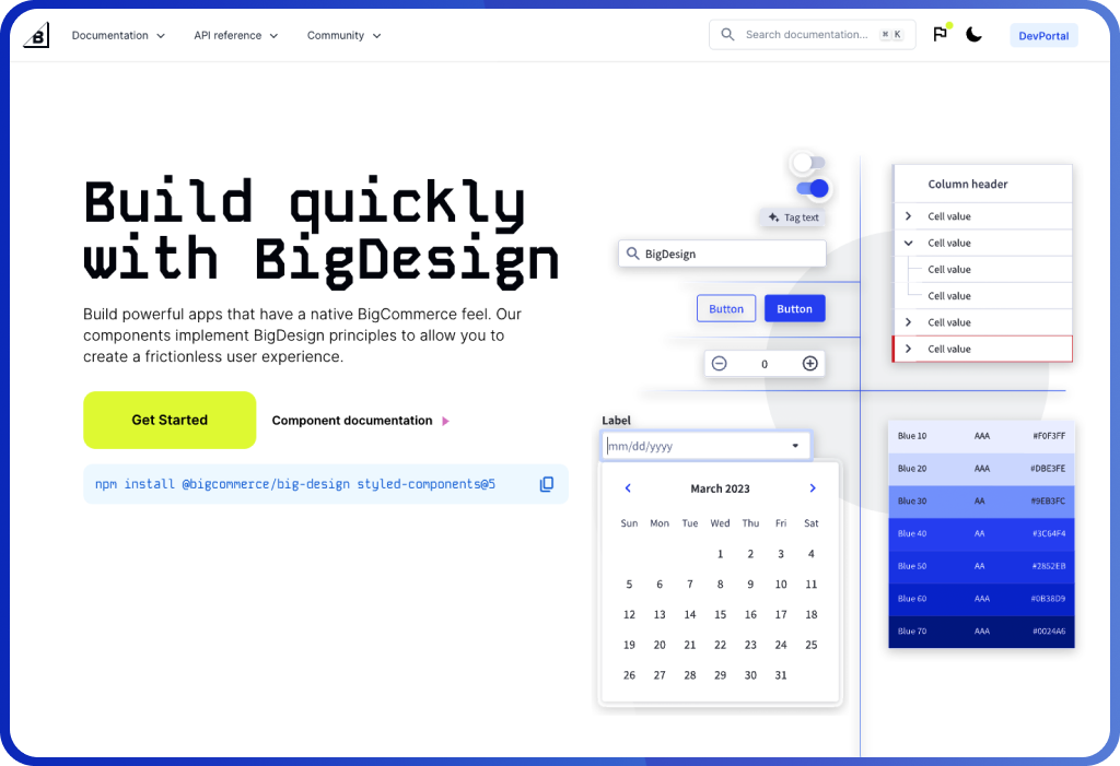 The BigDesign pattern library sandbox